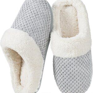 Women's Lamb Fleece House Slippers Memory Foam Indoor Outdoor Slip-on Cozy
